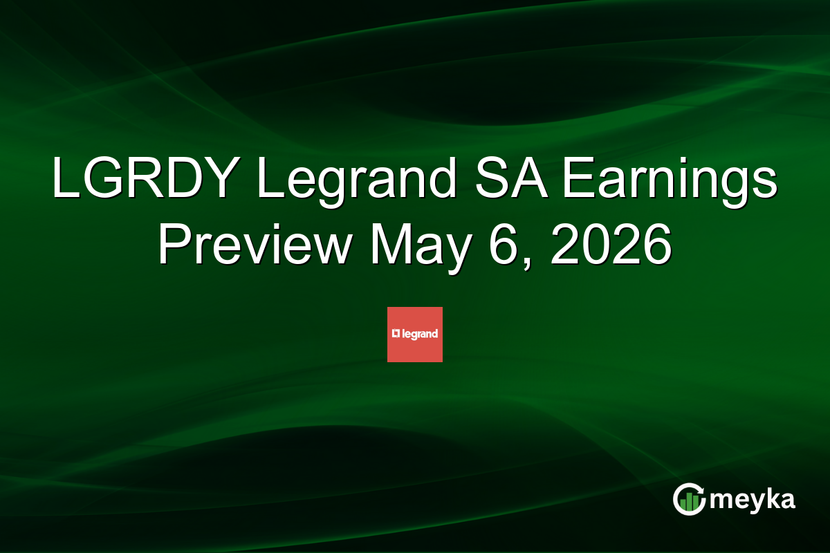 LGRDY Legrand SA Earnings Preview May 6, 2026