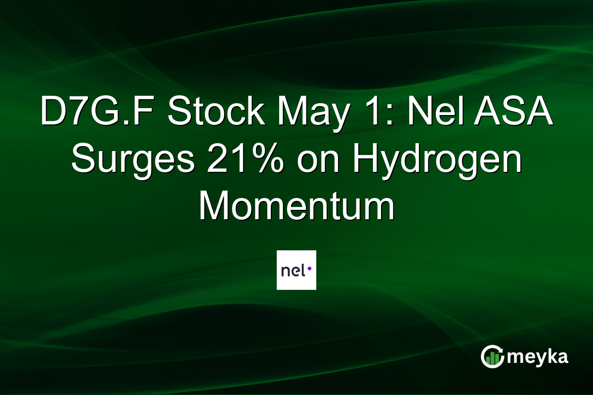 D7G.F Stock May 1: Nel ASA Surges 21% on Hydrogen Momentum