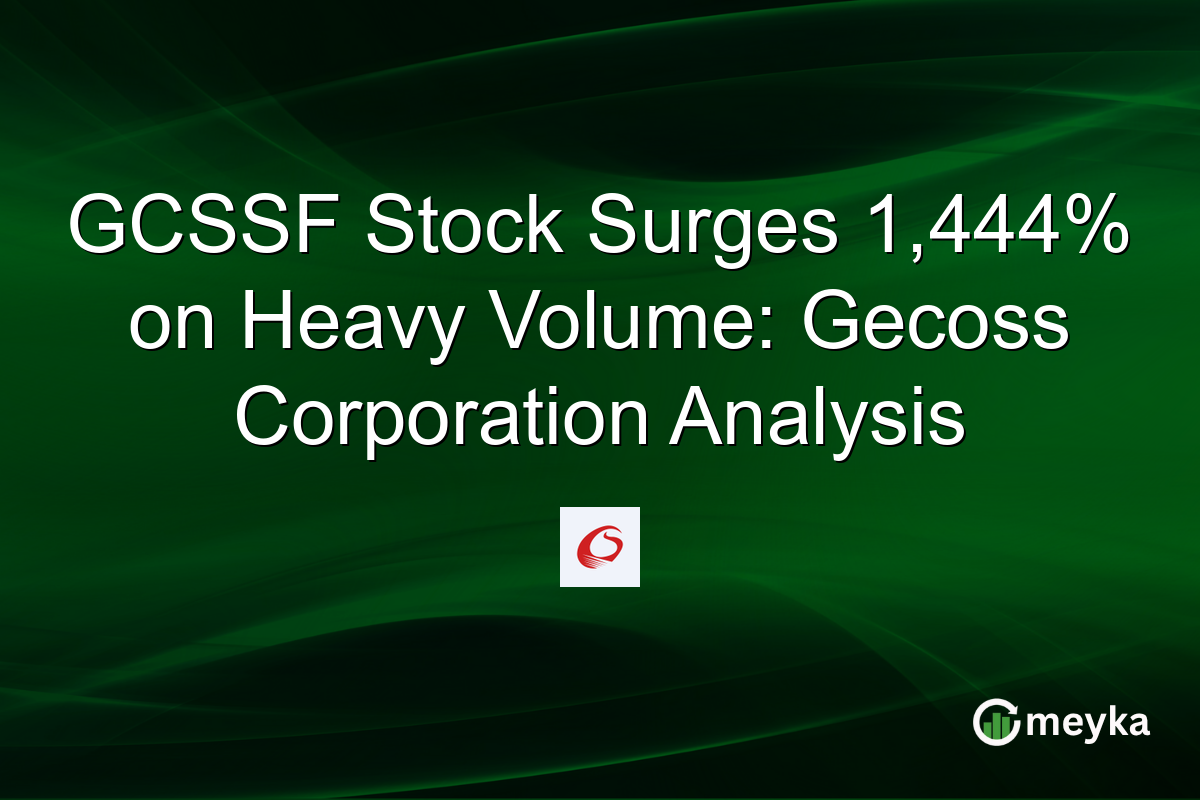 GCSSF Stock Surges 1,444% on Heavy Volume: Gecoss Corporation Analysis