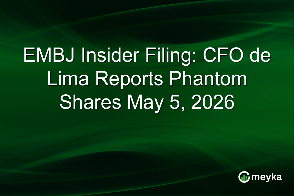 EMBJ Insider Filing: CFO de Lima Reports Phantom Shares May 5, 2026