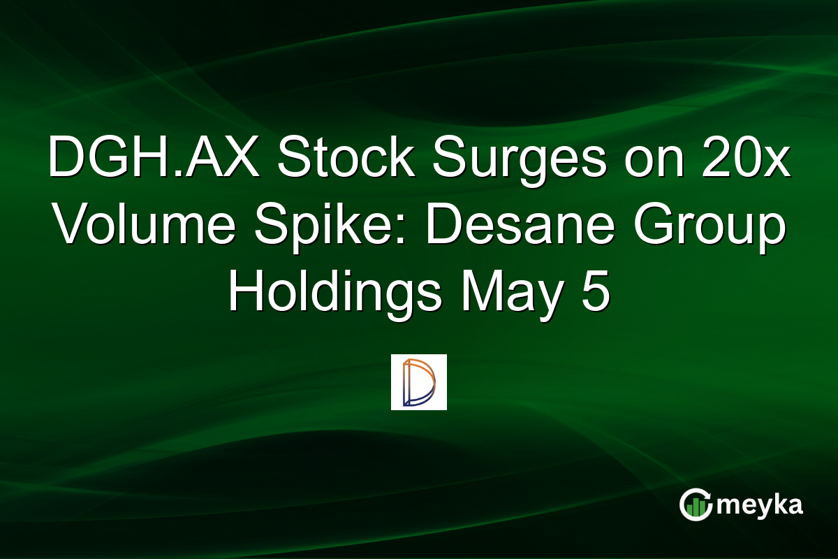 DGH.AX Stock Surges on 20x Volume Spike: Desane Group Holdings May 5
