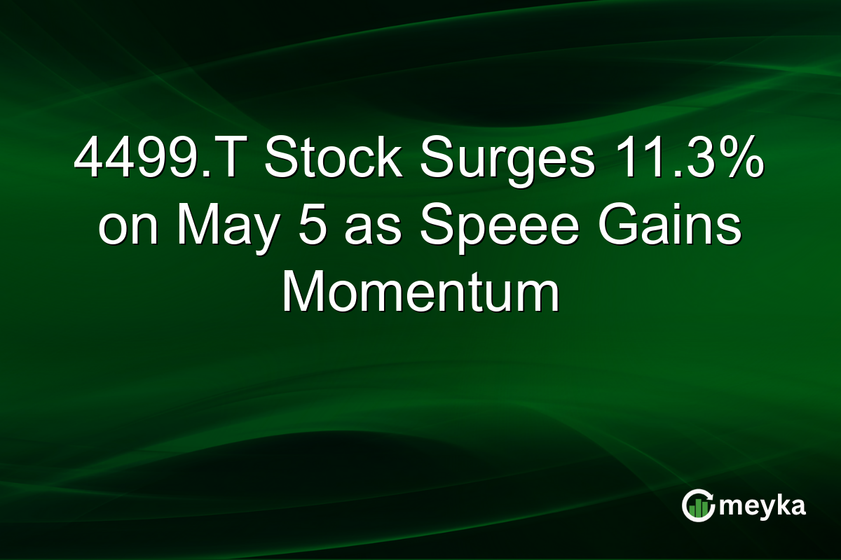 4499.T Stock Surges 11.3% on May 5 as Speee Gains Momentum