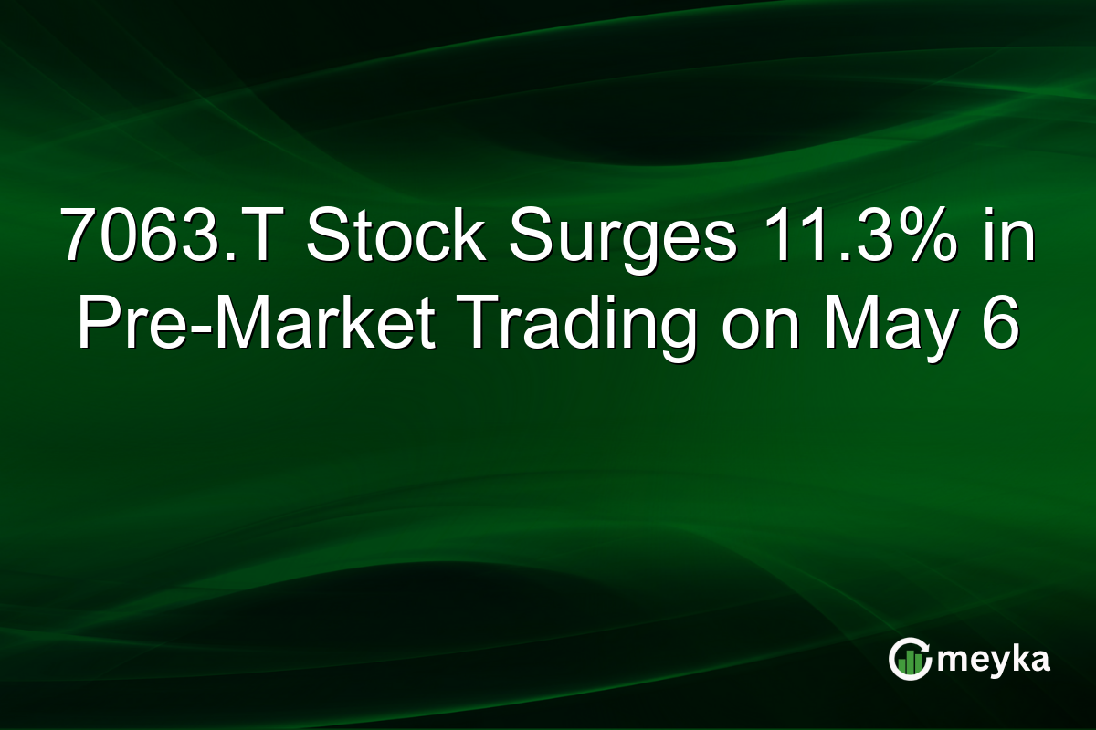 7063.T Stock Surges 11.3% in Pre-Market Trading on May 6