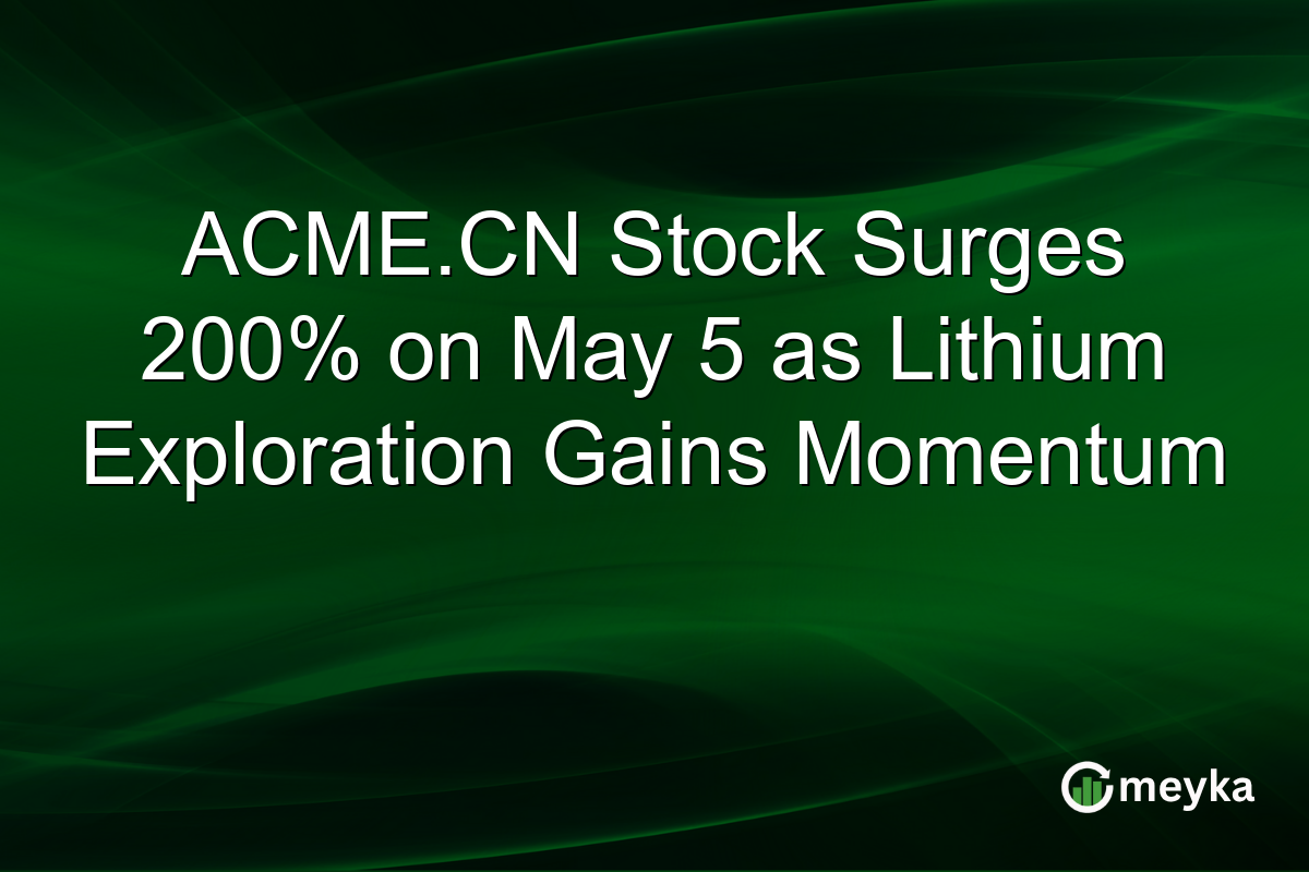 ACME.CN Stock Surges 200% on May 5 as Lithium Exploration Gains Momentum