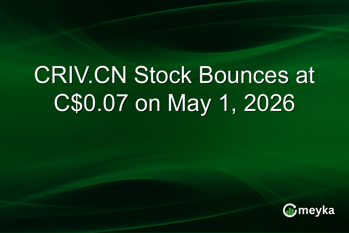 CRIV.CN Stock Bounces at C$0.07 on May 1, 2026