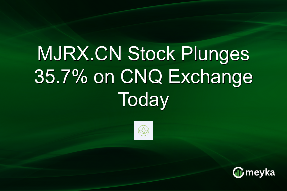 MJRX.CN Stock Plunges 35.7% on CNQ Exchange Today