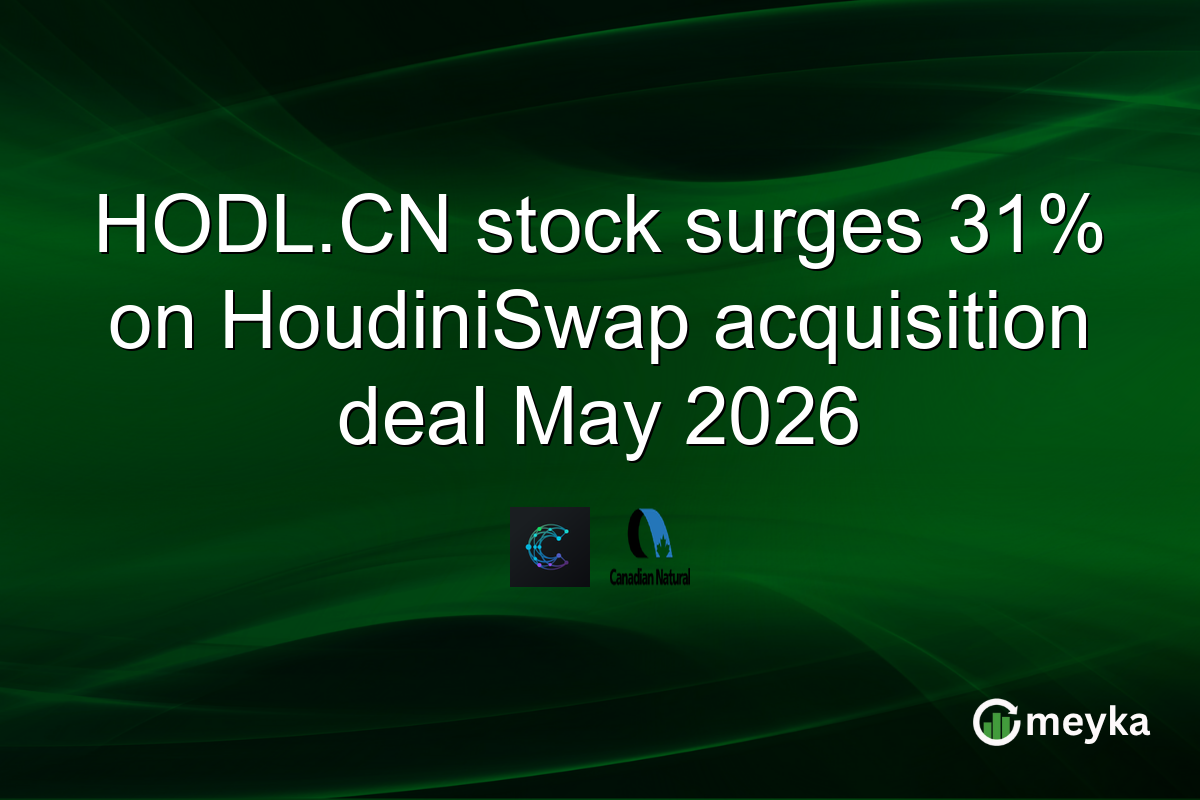 HODL.CN stock surges 31% on HoudiniSwap acquisition deal May 2026