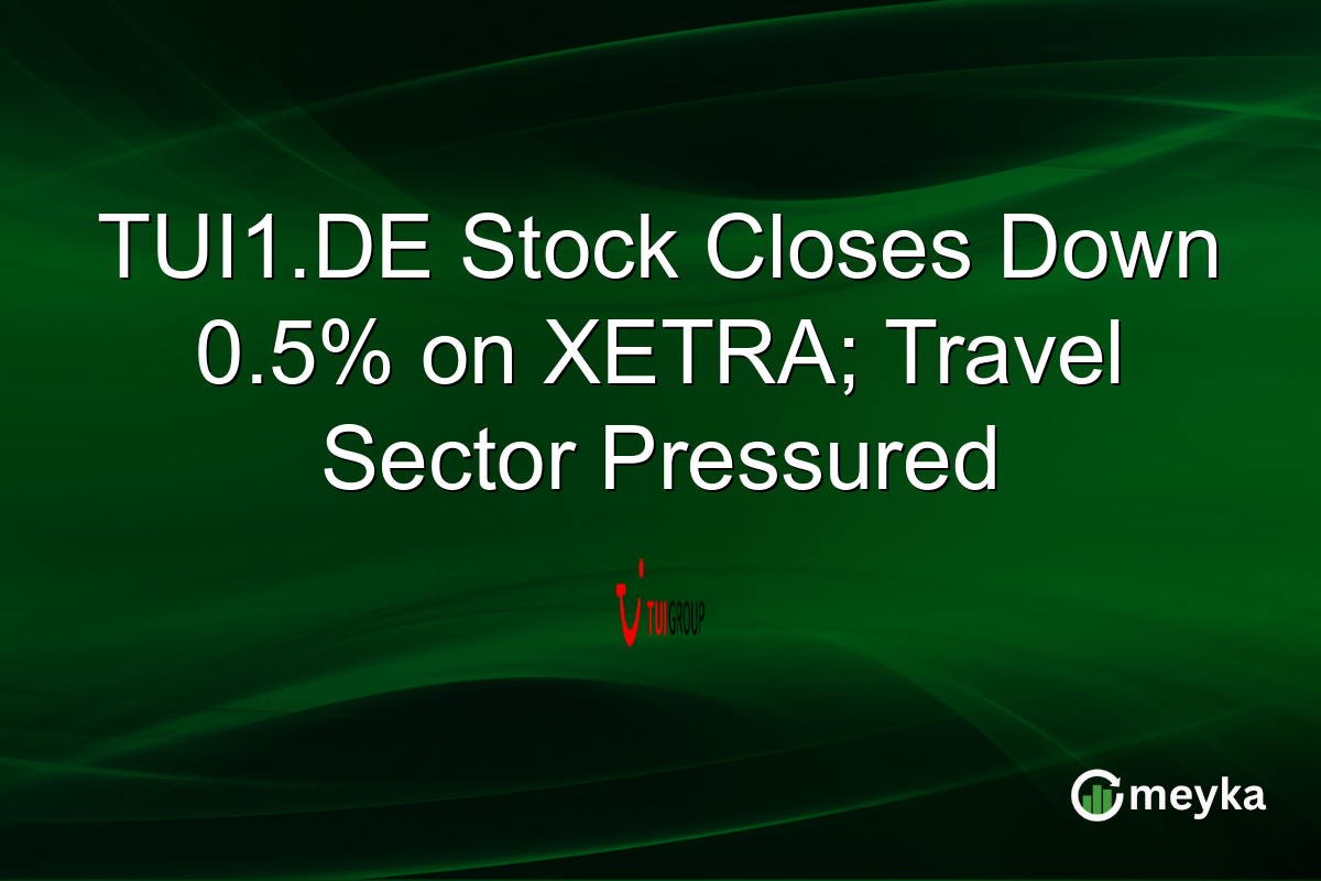 TUI1.DE Stock Closes Down 0.5% on XETRA; Travel Sector Pressured