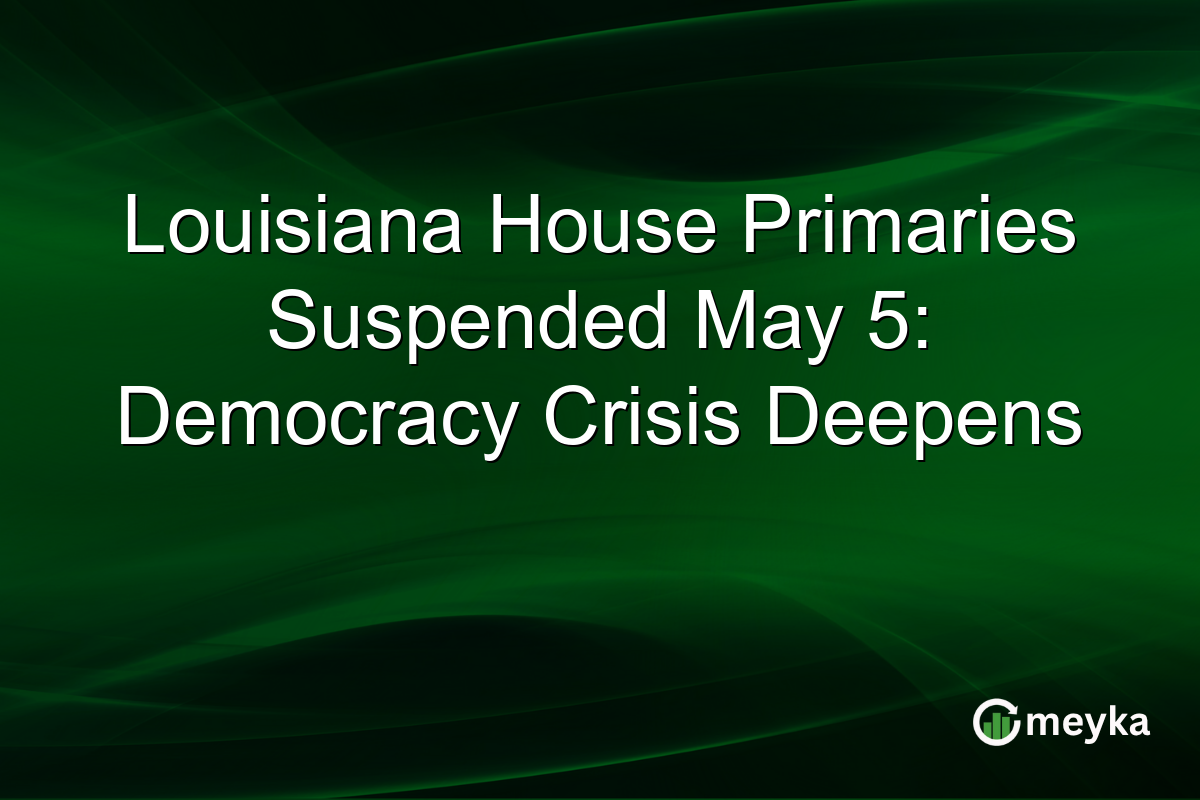 Louisiana House Primaries Suspended May 5: Democracy Crisis Deepens