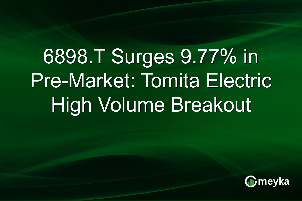 6898.T Surges 9.77% in Pre-Market: Tomita Electric High Volume Breakout
