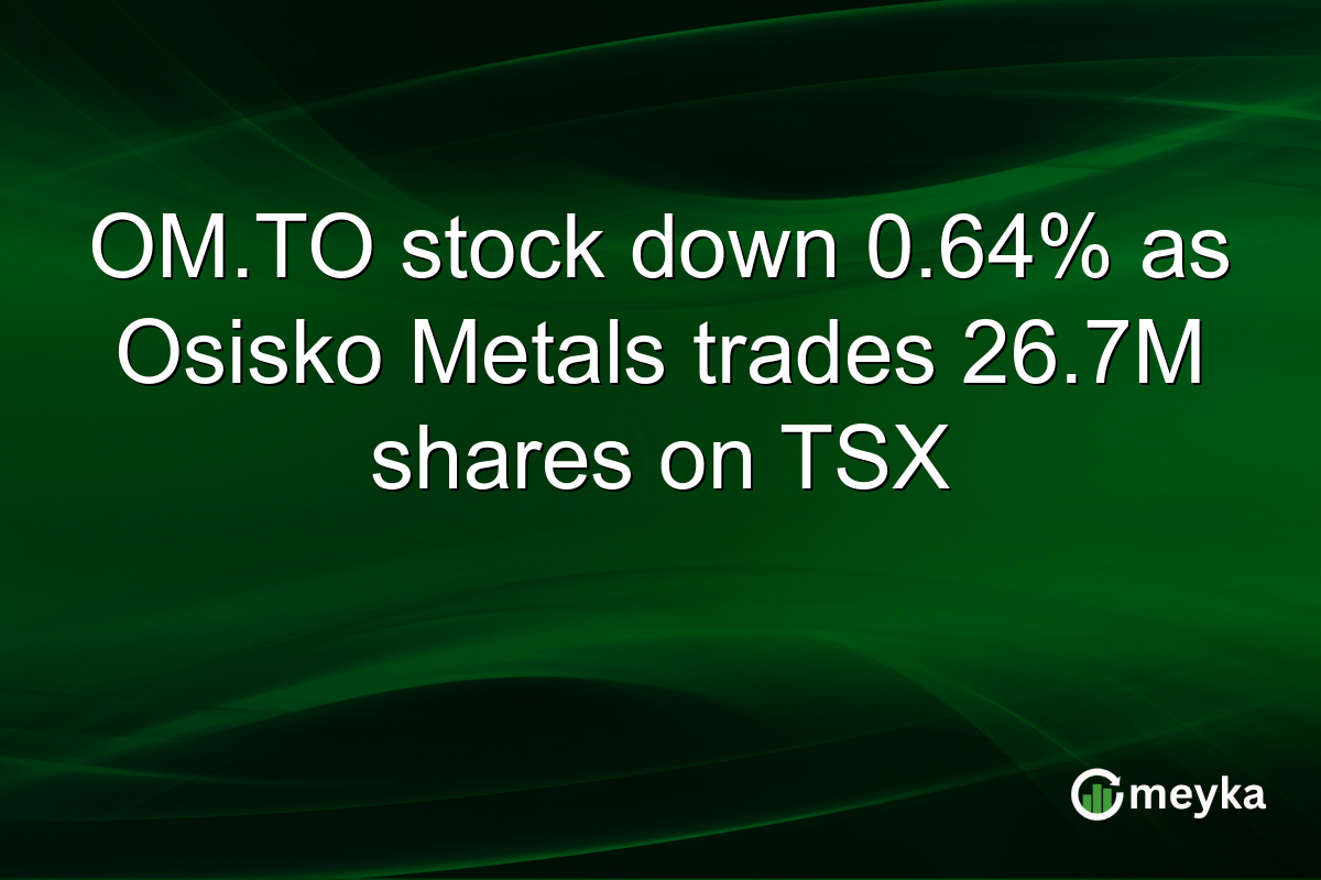 OM.TO stock down 0.64% as Osisko Metals trades 26.7M shares on TSX