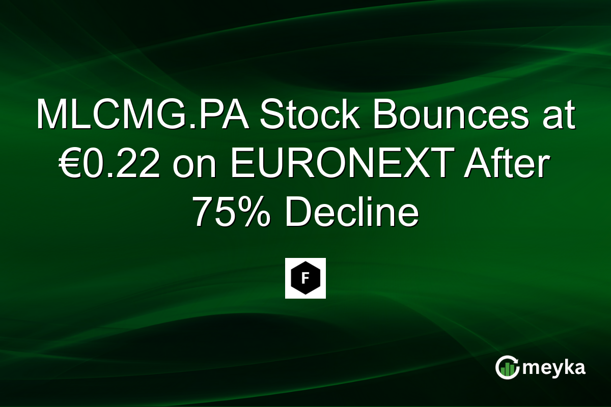 MLCMG.PA Stock Bounces at €0.22 on EURONEXT After 75% Decline