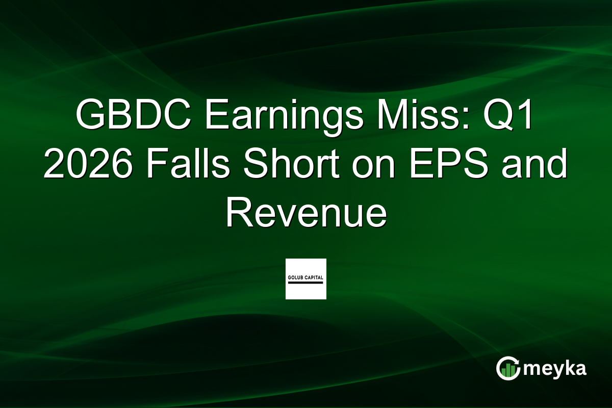 GBDC Earnings Miss: Q1 2026 Falls Short on EPS and Revenue