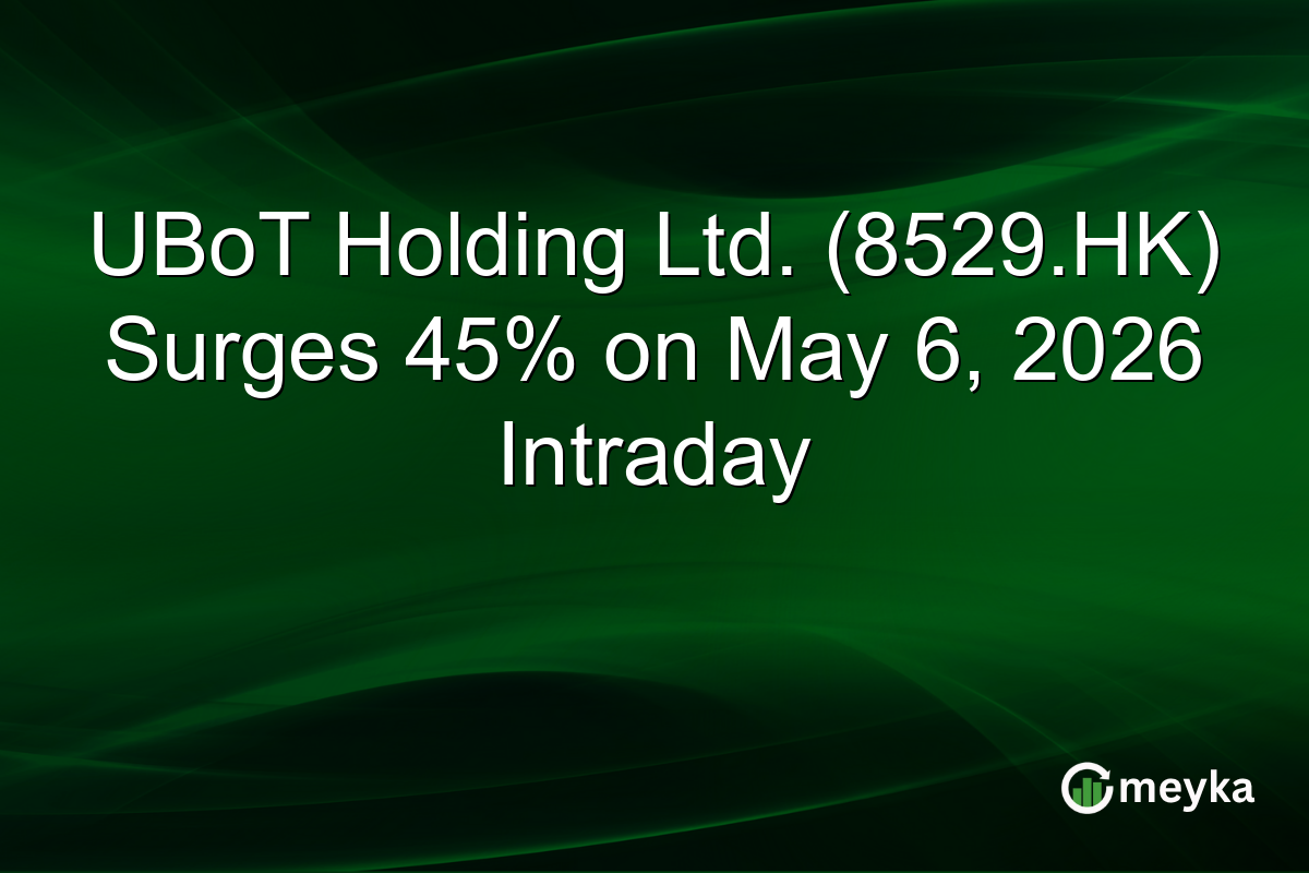 UBoT Holding Ltd. (8529.HK) Surges 45% on May 6, 2026 Intraday