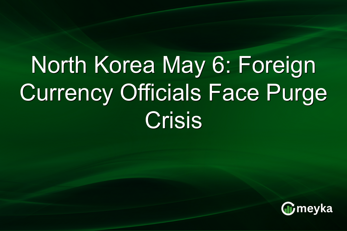 North Korea May 6: Foreign Currency Officials Face Purge Crisis