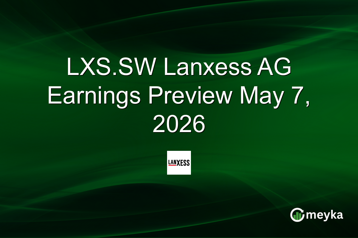 LXS.SW Lanxess AG Earnings Preview May 7, 2026