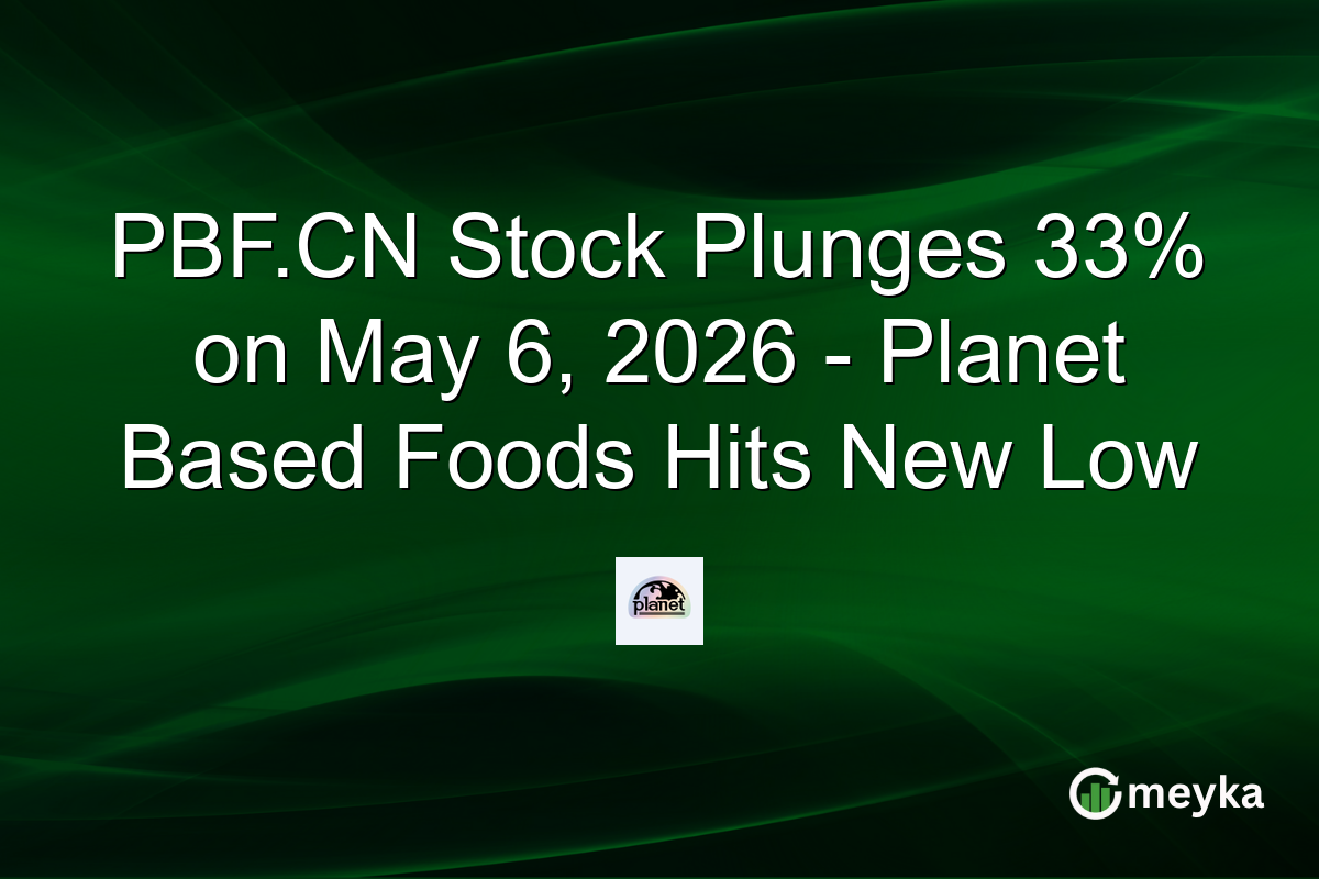 PBF.CN Stock Plunges 33% on May 6, 2026 – Planet Based Foods Hits New Low