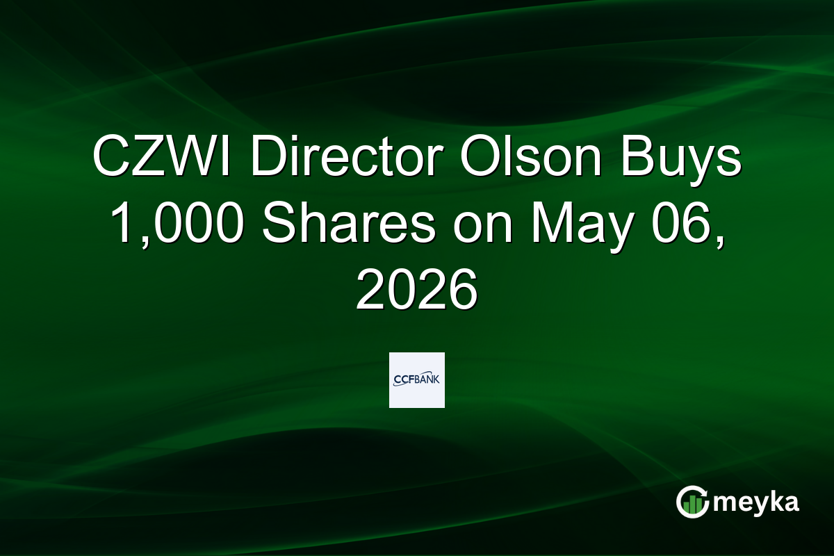 CZWI Director Olson Buys 1,000 Shares on May 06, 2026