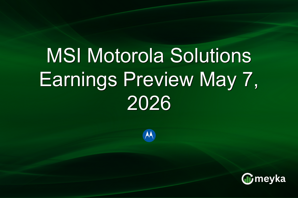 MSI Motorola Solutions Earnings Preview May 7, 2026