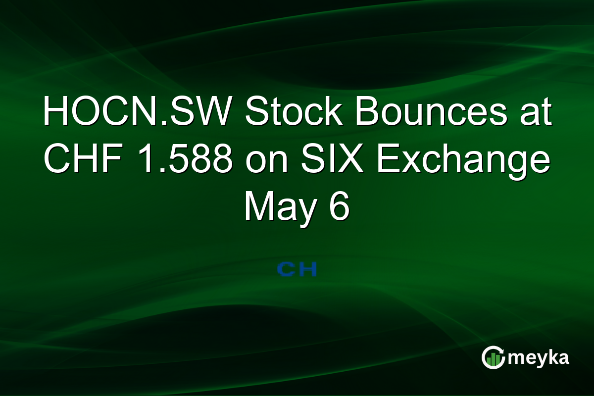 HOCN.SW Stock Bounces at CHF 1.588 on SIX Exchange May 6