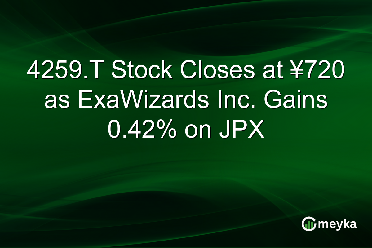 4259.T Stock Closes at ¥720 as ExaWizards Inc. Gains 0.42% on JPX