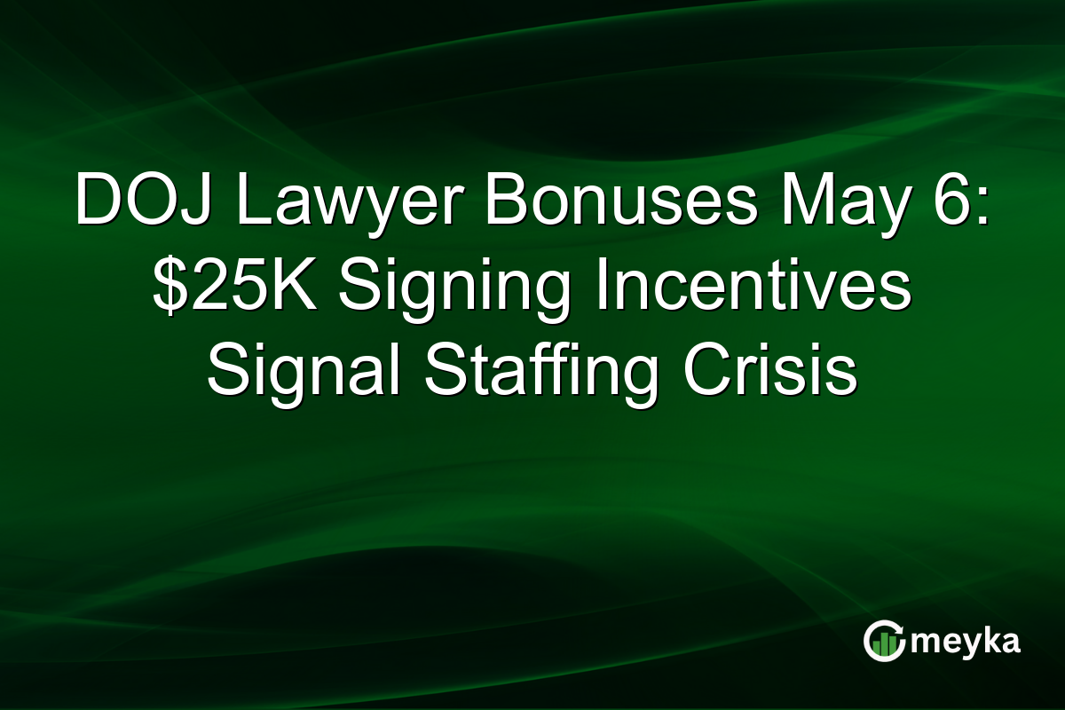 DOJ Lawyer Bonuses May 6: $25K Signing Incentives Signal Staffing Crisis