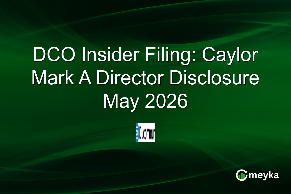 DCO Insider Filing: Caylor Mark A Director Disclosure May 2026