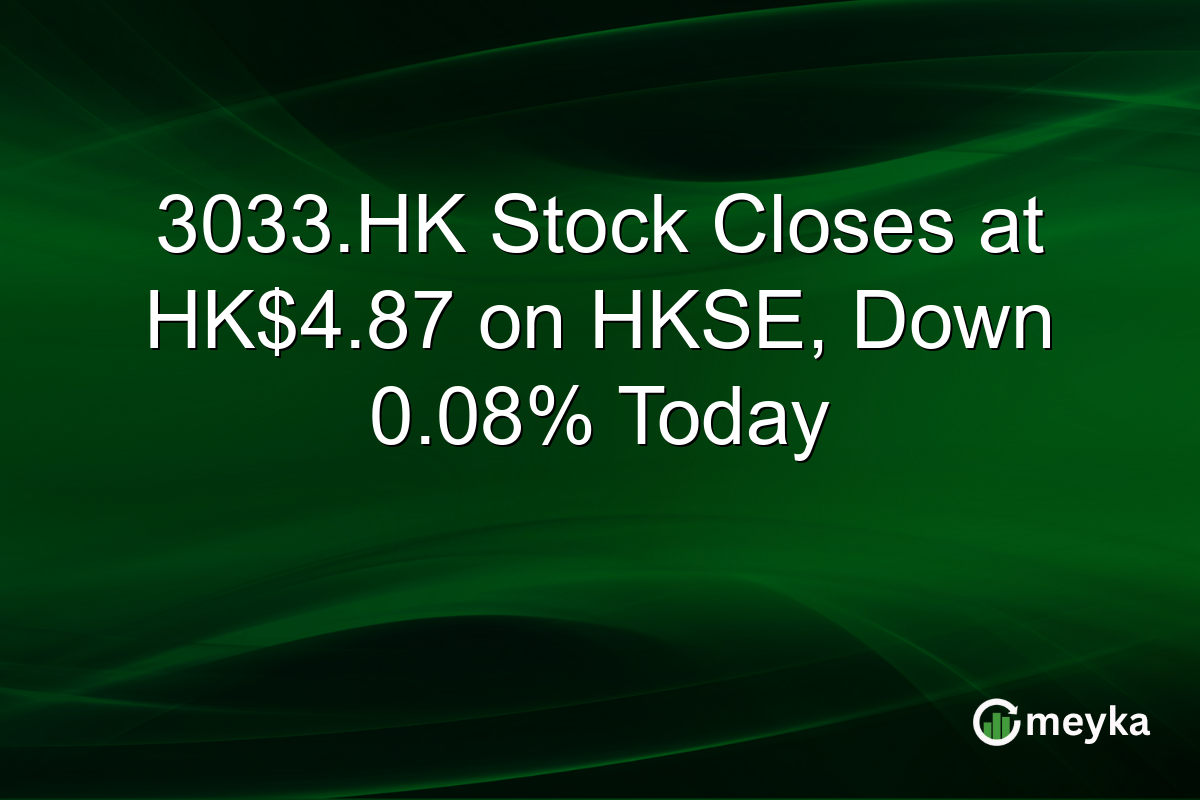 3033.HK Stock Closes at HK$4.87 on HKSE, Down 0.08% Today