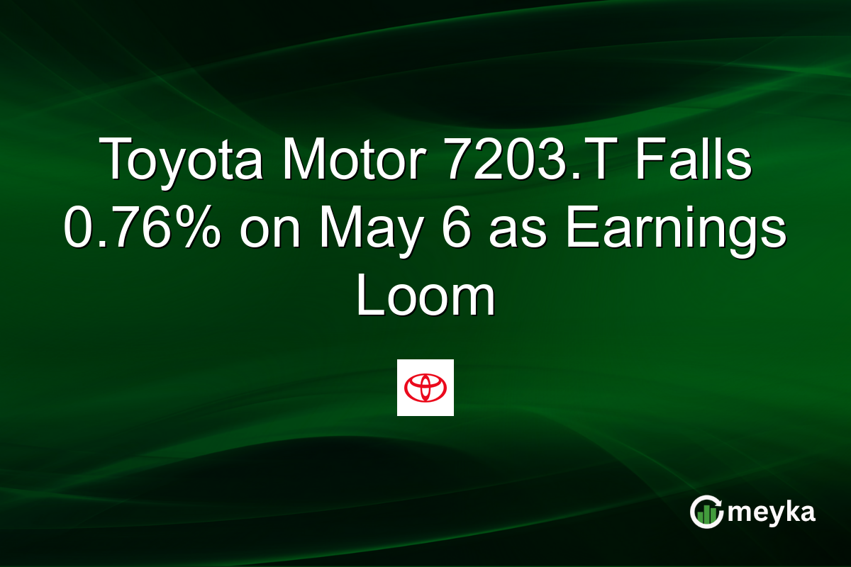 Toyota Motor 7203.T Falls 0.76% on May 6 as Earnings Loom