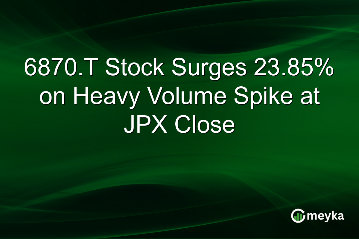 6870.T Stock Surges 23.85% on Heavy Volume Spike at JPX Close