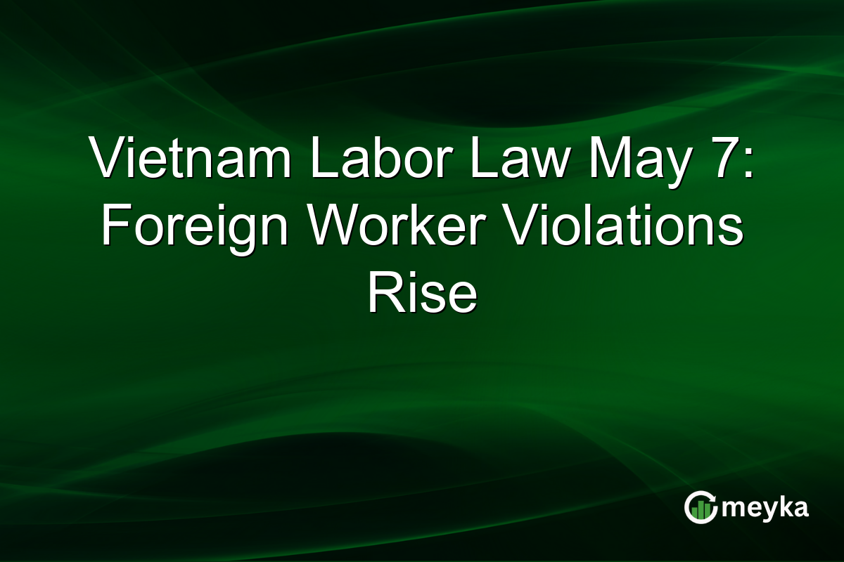 Vietnam Labor Law May 7: Foreign Worker Violations Rise