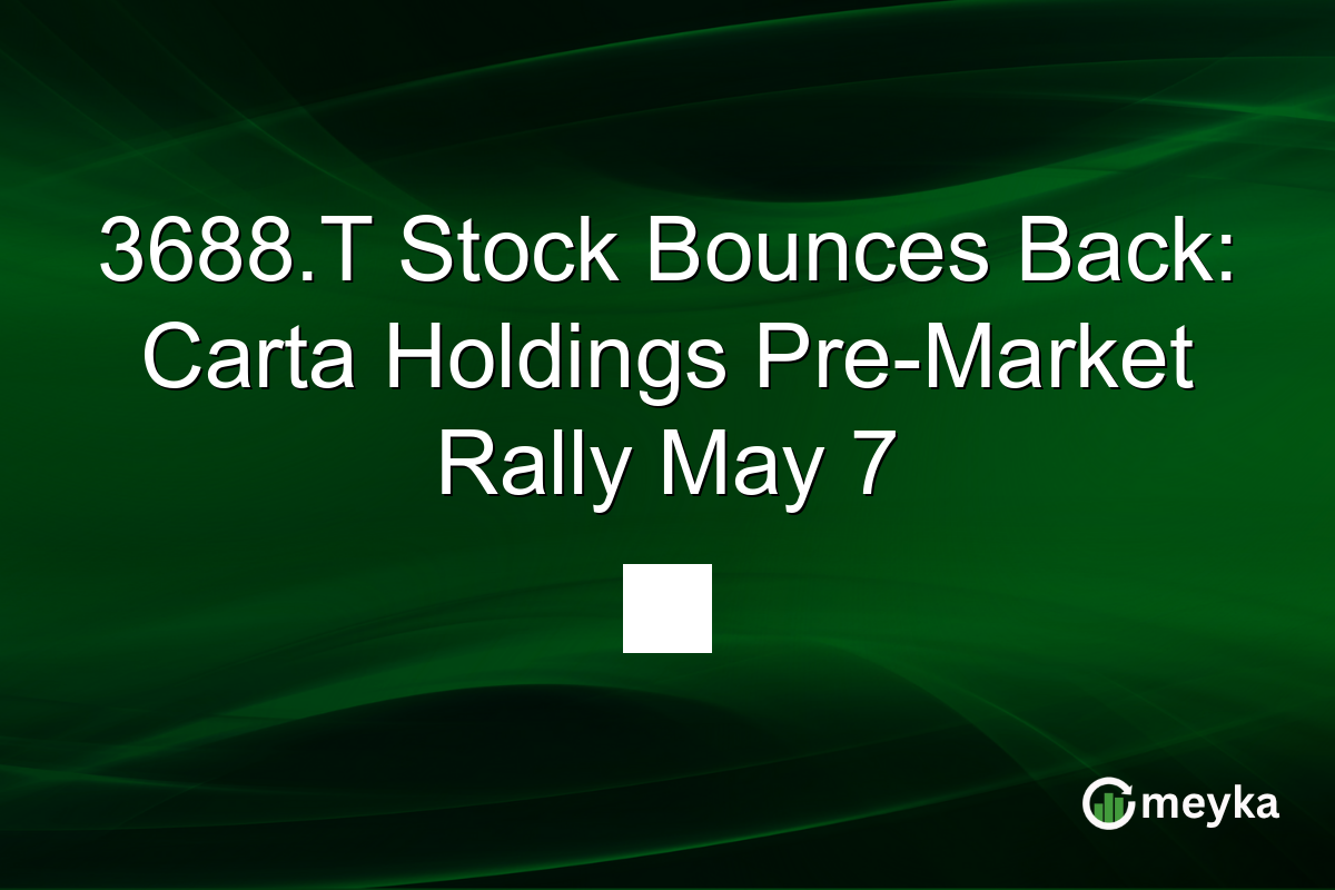 3688.T Stock Bounces Back: Carta Holdings Pre-Market Rally May 7