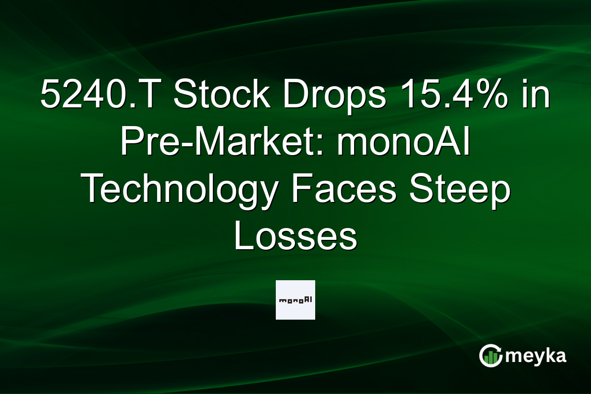 5240.T Stock Drops 15.4% in Pre-Market: monoAI Technology Faces Steep Losses