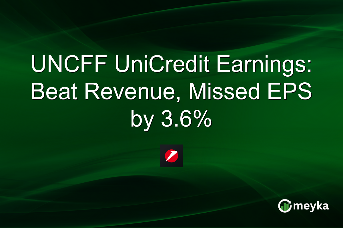 UNCFF UniCredit Earnings: Beat Revenue, Missed EPS by 3.6%