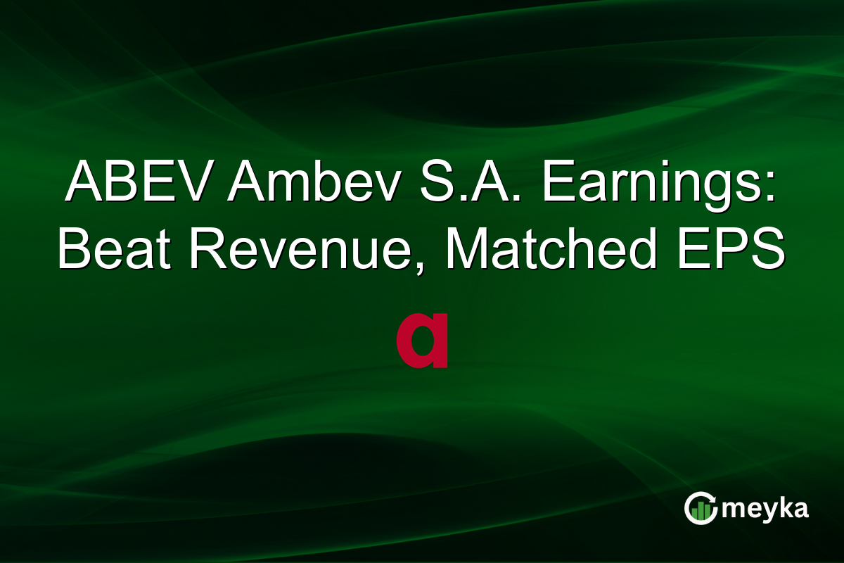 ABEV Ambev S.A. Earnings: Beat Revenue, Matched EPS