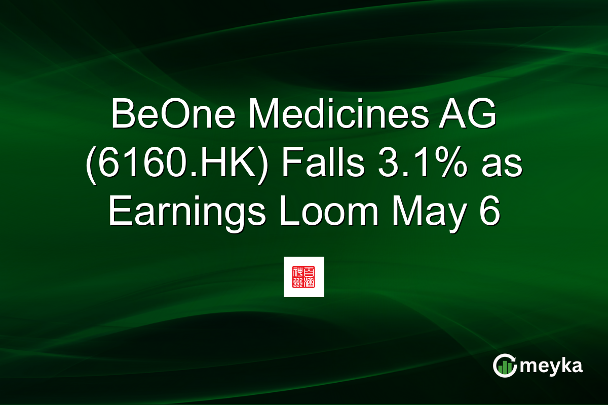 BeOne Medicines AG (6160.HK) Falls 3.1% as Earnings Loom May 6