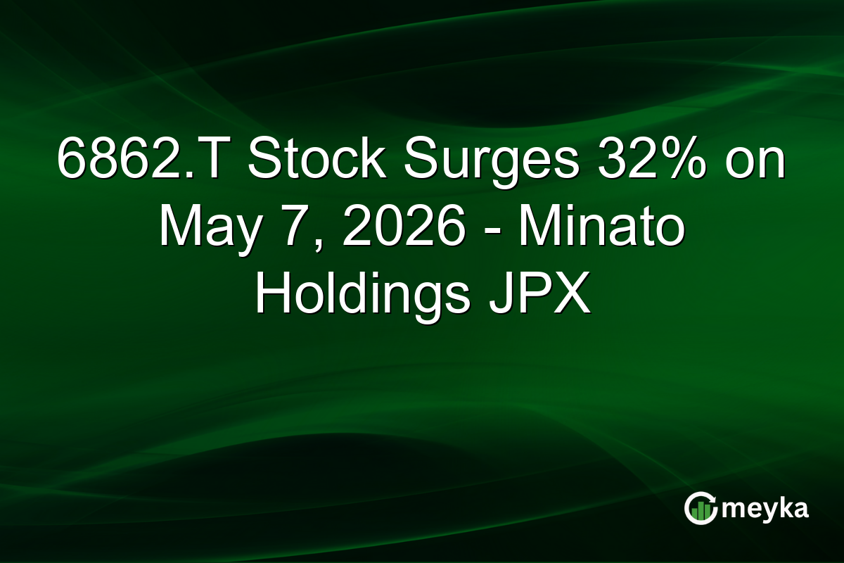 6862.T Stock Surges 32% on May 7, 2026 – Minato Holdings JPX