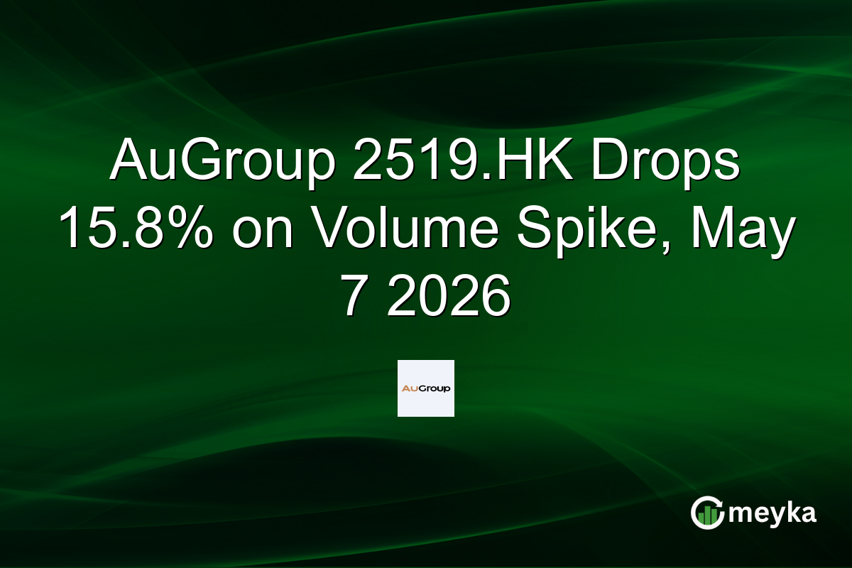 AuGroup 2519.HK Drops 15.8% on Volume Spike, May 7 2026