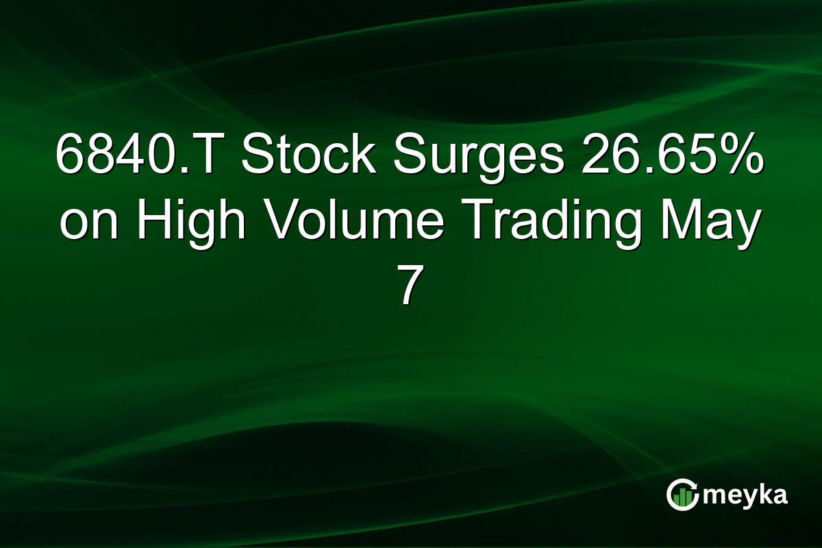 6840.T Stock Surges 26.65% on High Volume Trading May 7