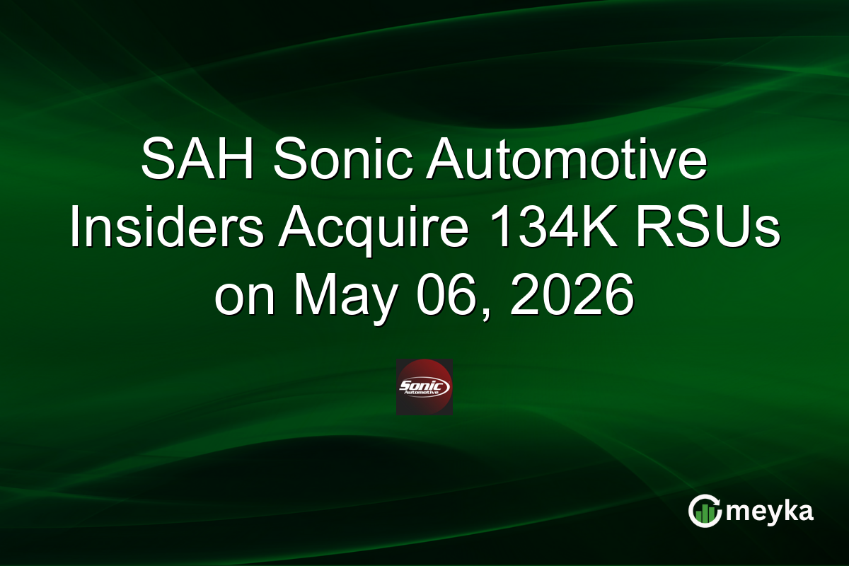 SAH Sonic Automotive Insiders Acquire 134K RSUs on May 06, 2026