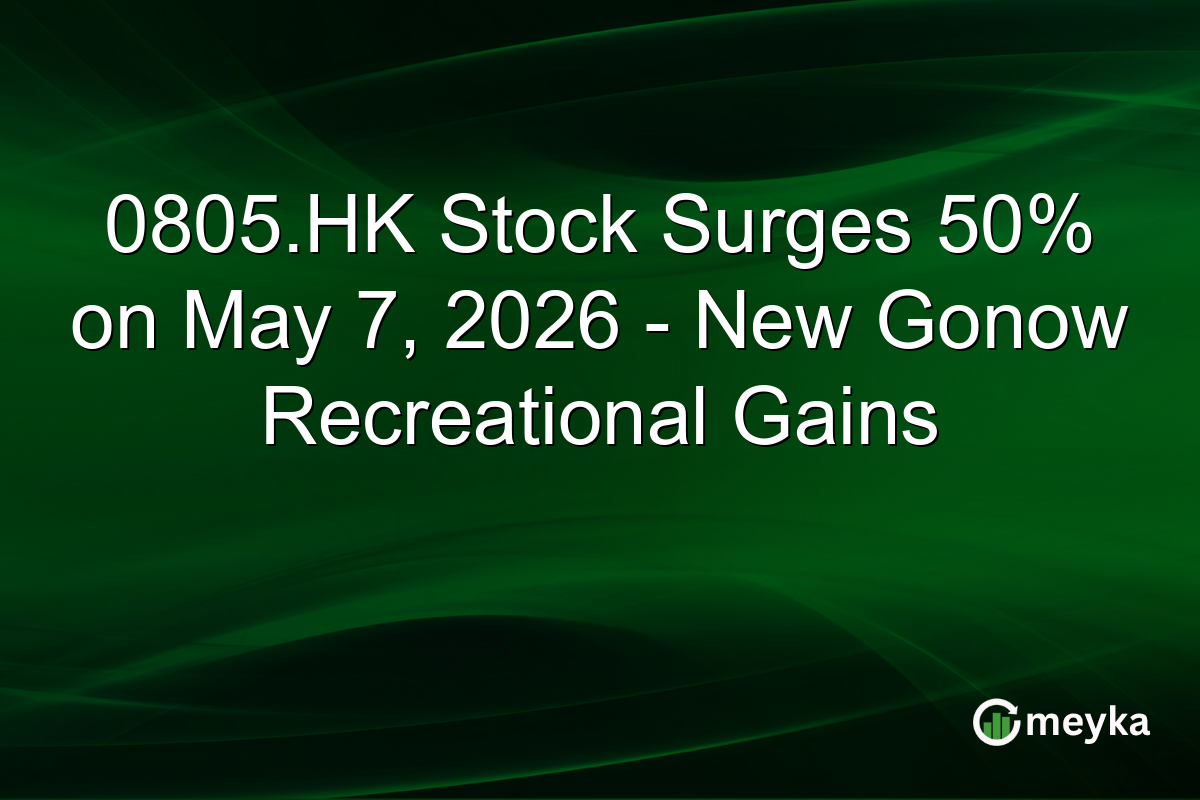0805.HK Stock Surges 50% on May 7, 2026 – New Gonow Recreational Gains