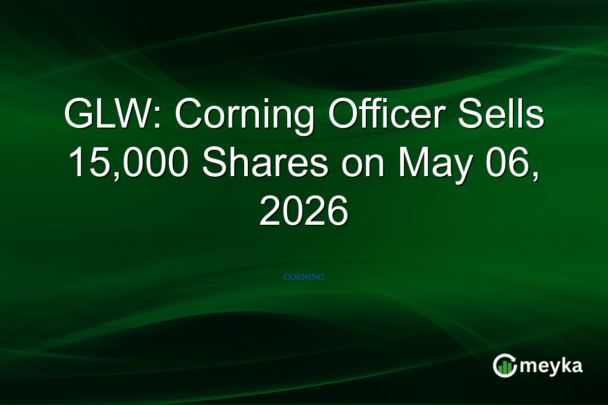 GLW: Corning Officer Sells 15,000 Shares on May 06, 2026
