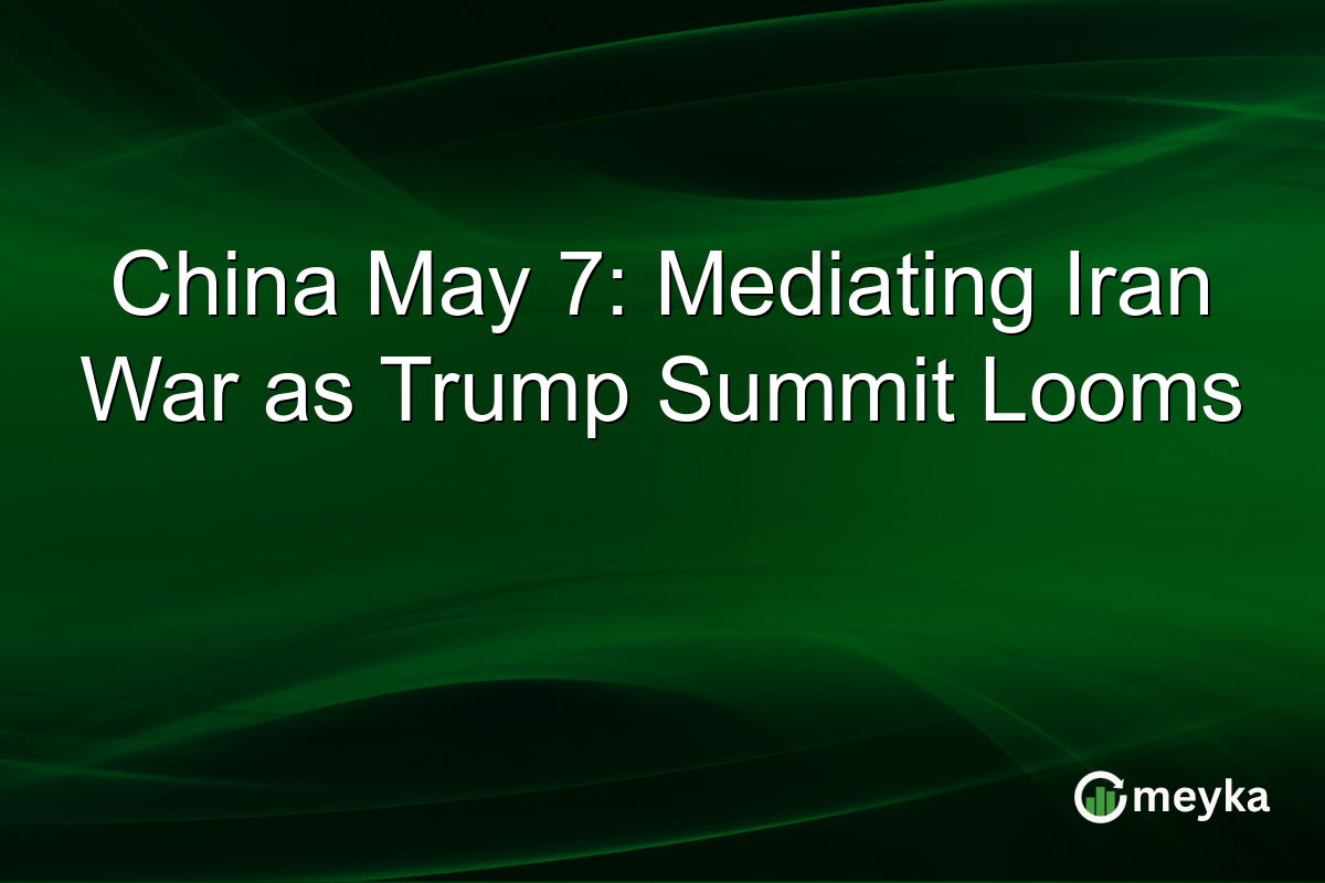 China May 7: Mediating Iran War as Trump Summit Looms