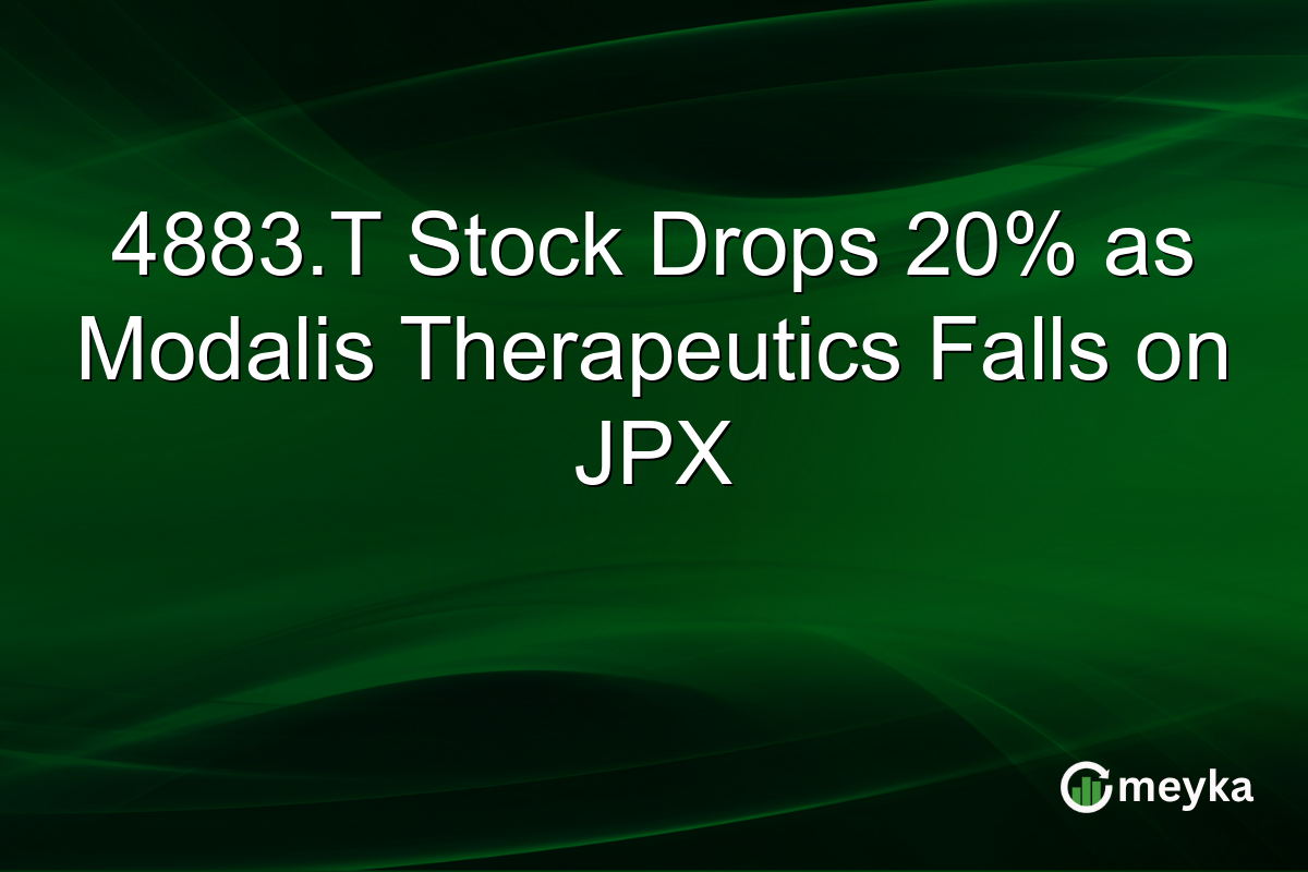 4883.T Stock Drops 20% as Modalis Therapeutics Falls on JPX