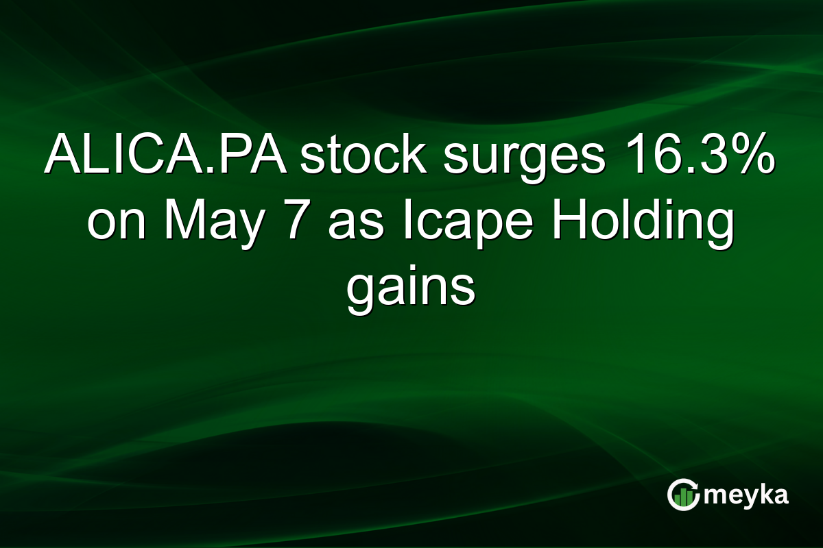 ALICA.PA stock surges 16.3% on May 7 as Icape Holding gains