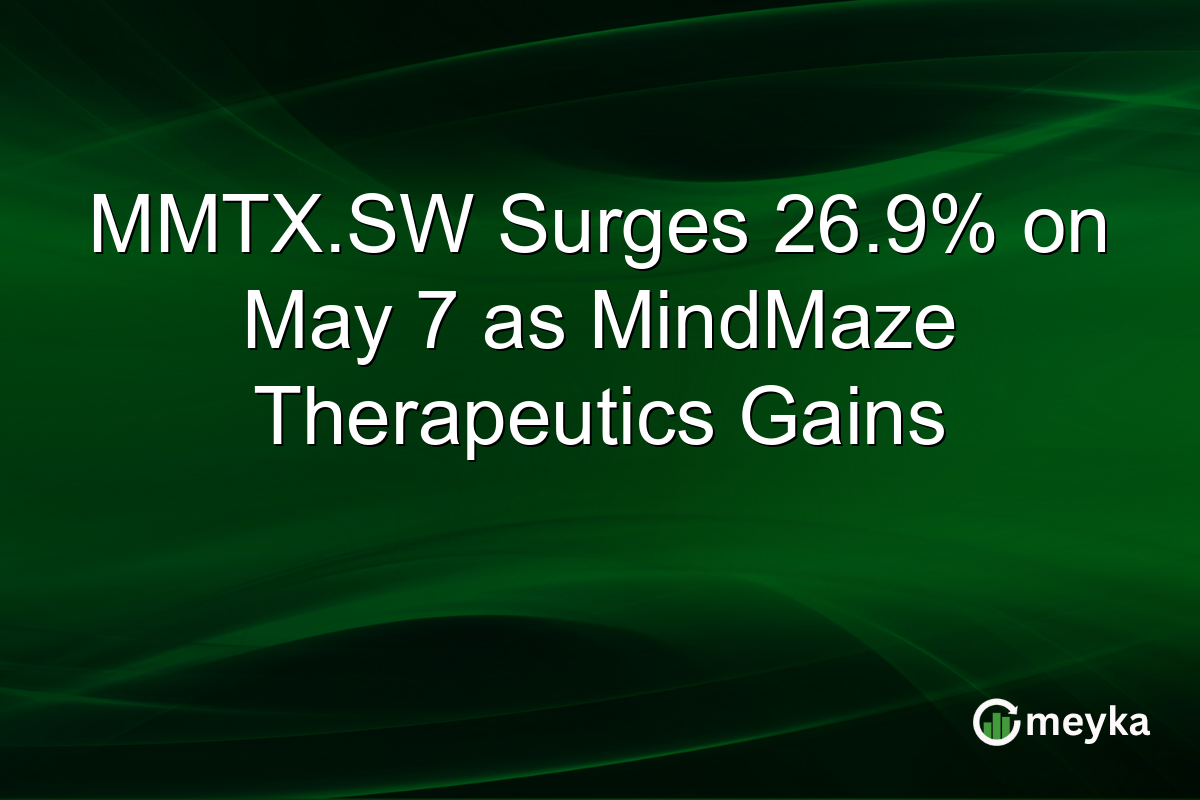 MMTX.SW Surges 26.9% on May 7 as MindMaze Therapeutics Gains