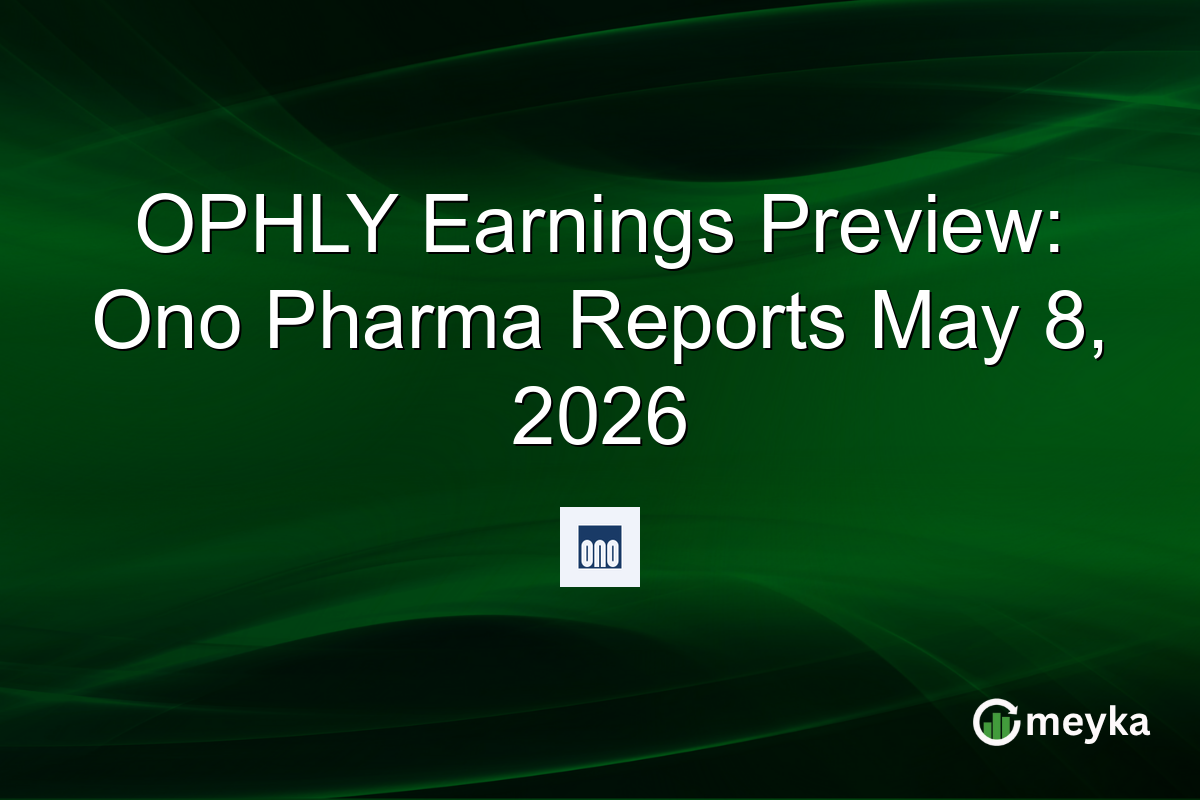 OPHLY Earnings Preview: Ono Pharma Reports May 8, 2026