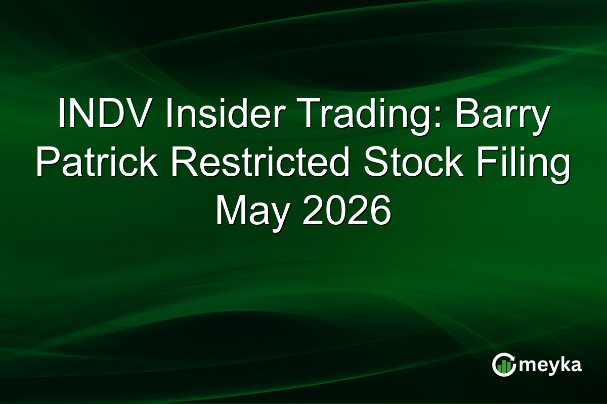 INDV Insider Trading: Barry Patrick Restricted Stock Filing May 2026