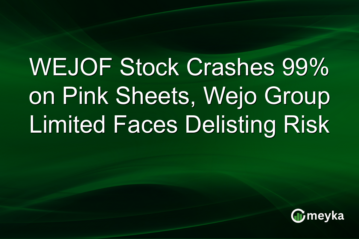 WEJOF Stock Crashes 99% on Pink Sheets, Wejo Group Limited Faces Delisting Risk