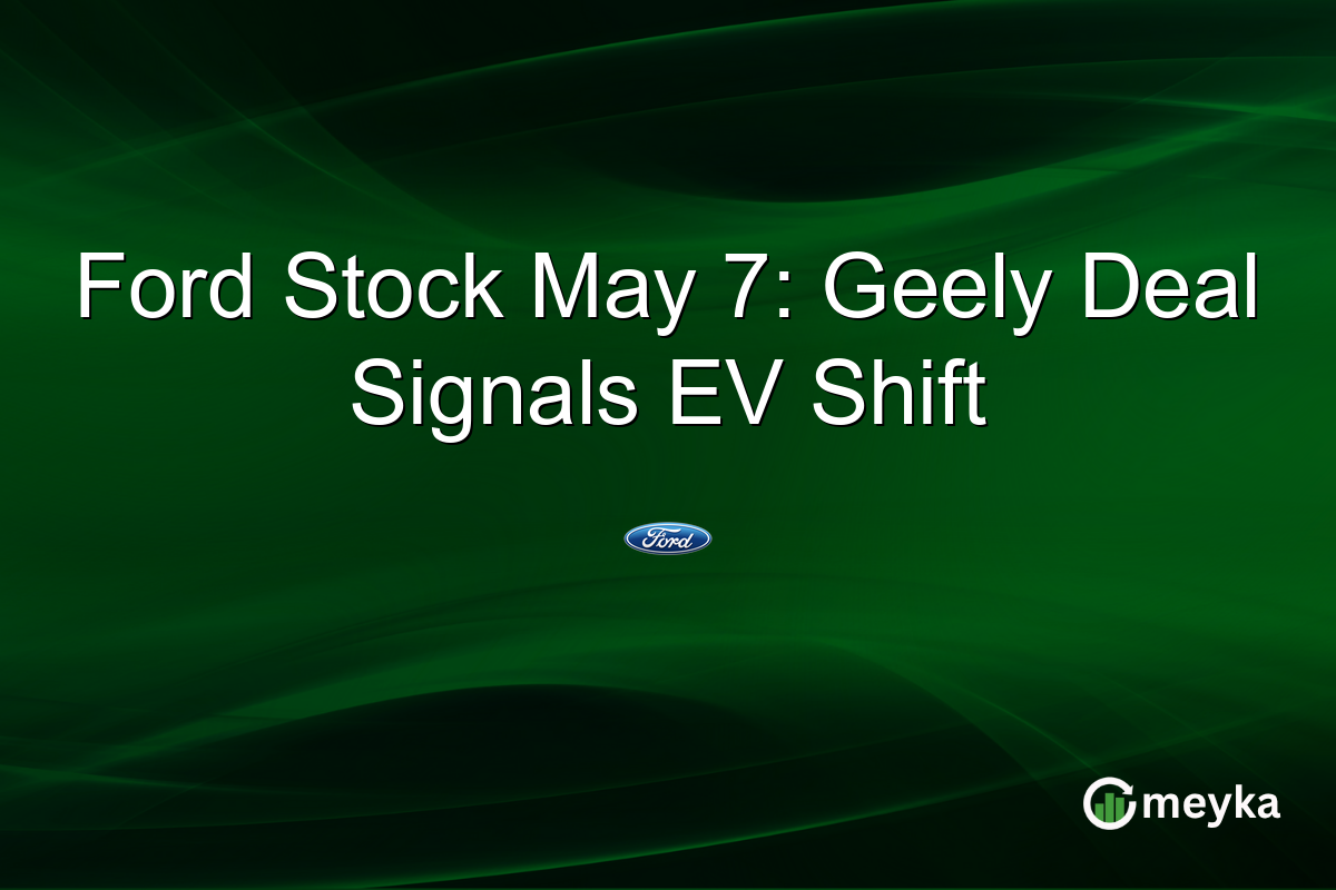 Ford Stock May 7: Geely Deal Signals EV Shift